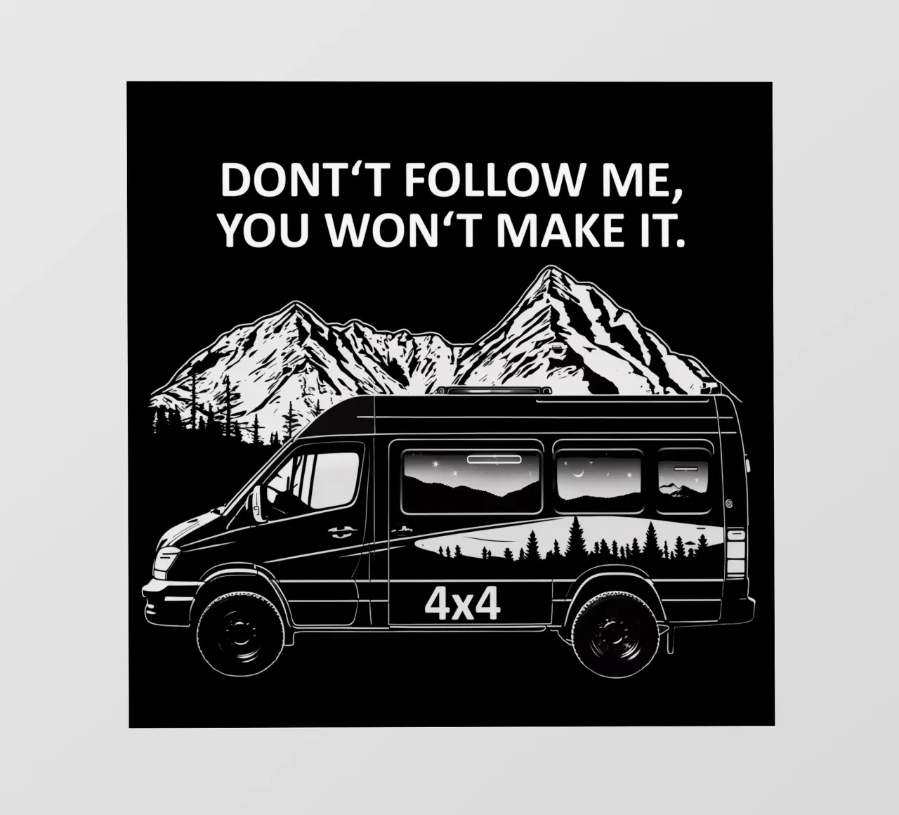 4x4 Don't Follow Me, You Won't Make It. telo in pvc da Autofocus