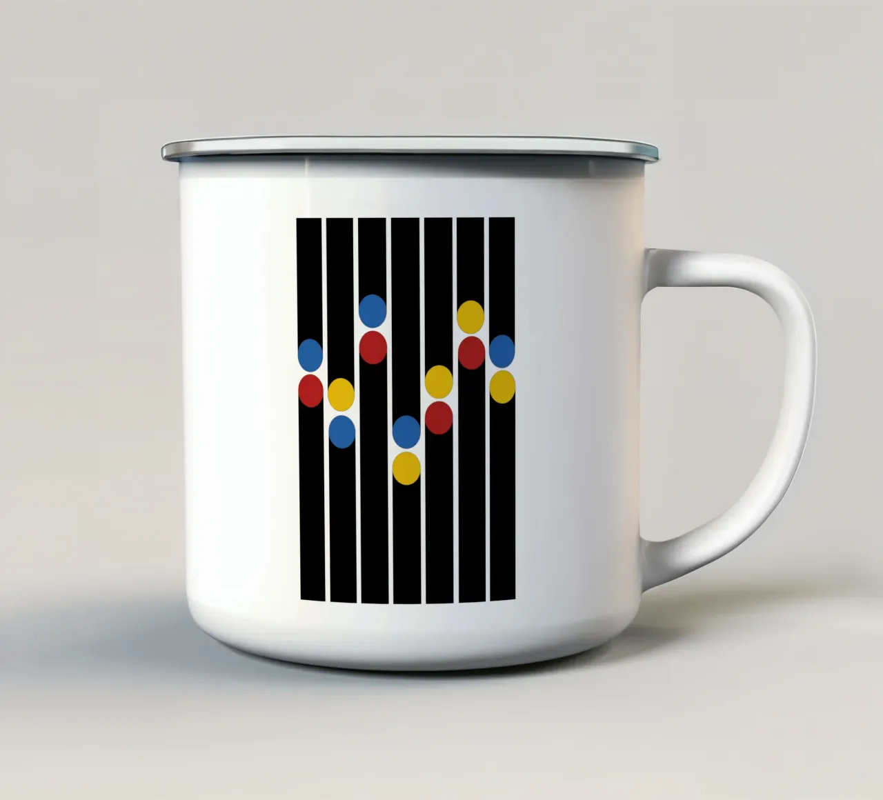 Bauhaus Linen Dots tazza in smalto da TijanaArtStudio88