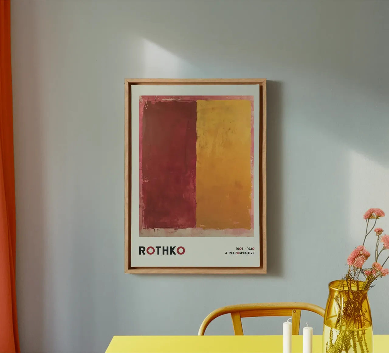 Mark Rothko - Red & Yellow Fields, Retrospective Poster canvas by ClubArt