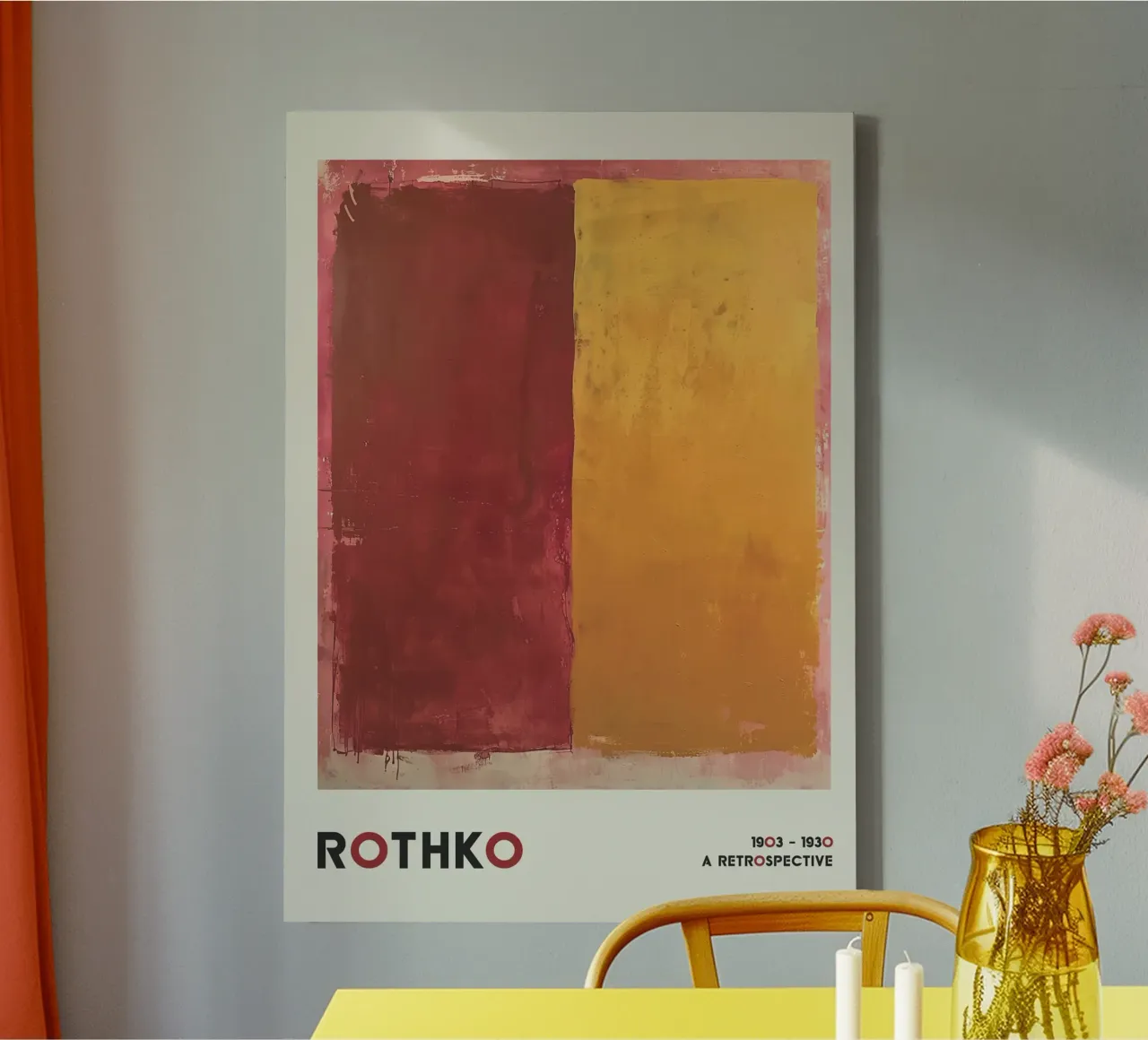 Mark Rothko - Red & Yellow Fields, Retrospective Poster canvas by ClubArt