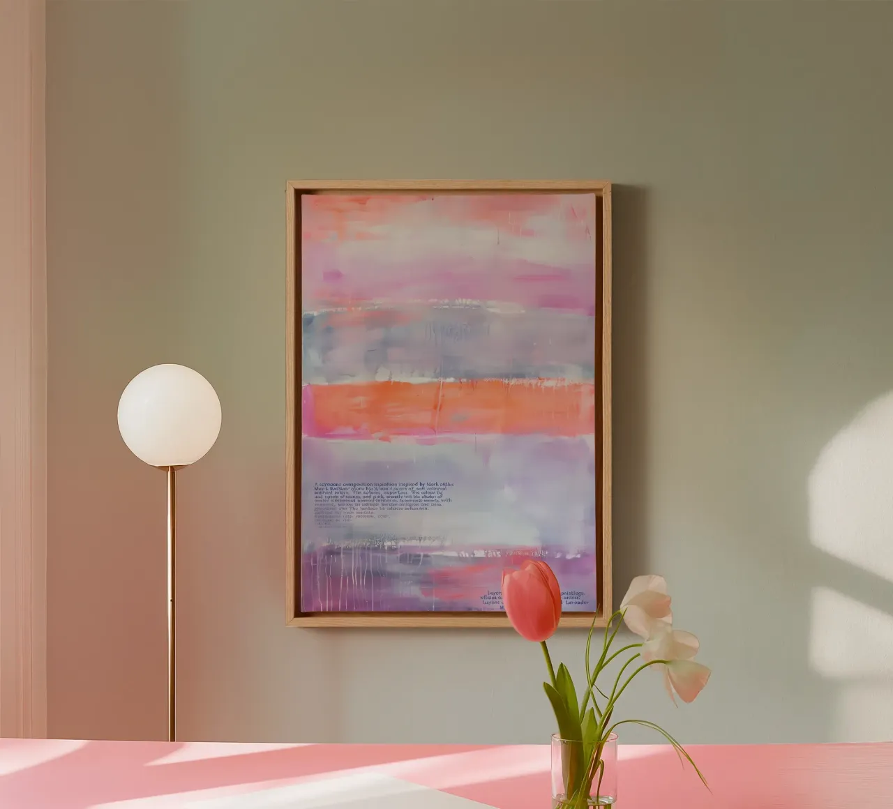 Modern Abstract - Pink & Orange Color Fields canvas by ClubArt