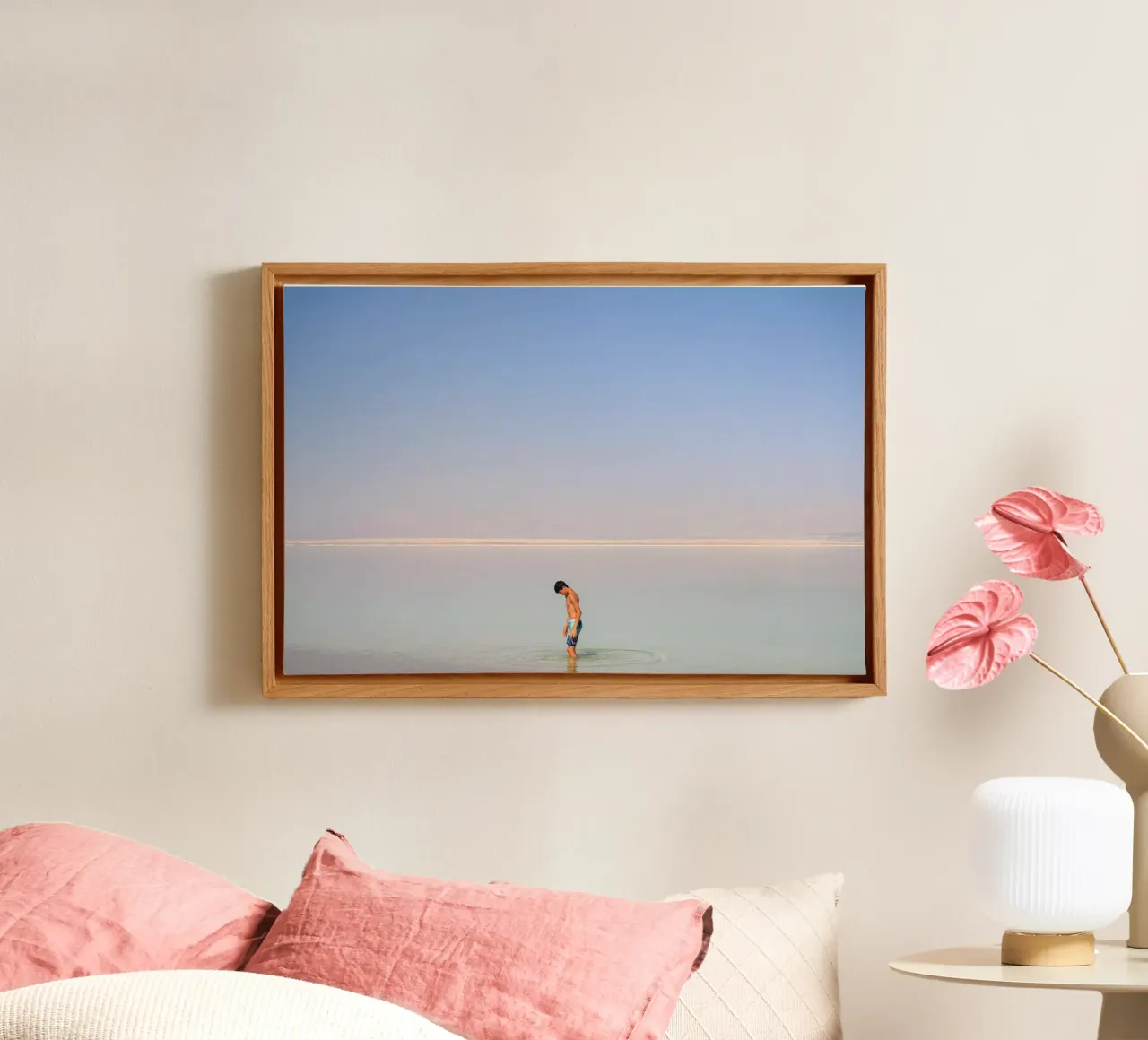 De Dode Zee #4 canvas met Baklijst van Tal Paz-Fridman