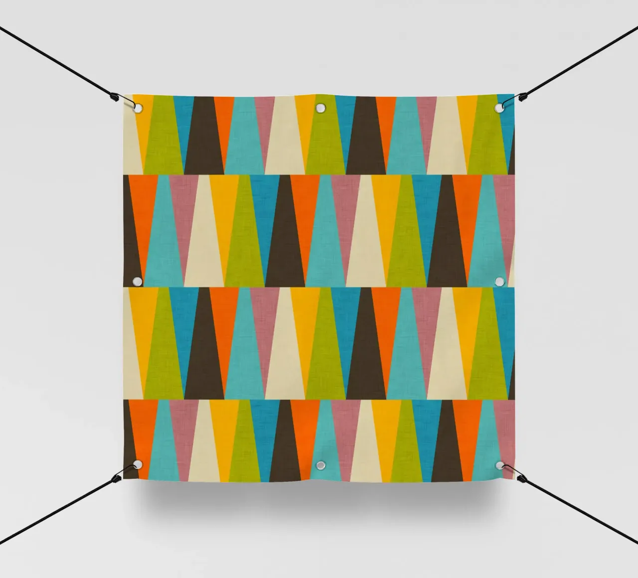 Retro Color Block Triangle Color Happy pvc cover by susanacosta