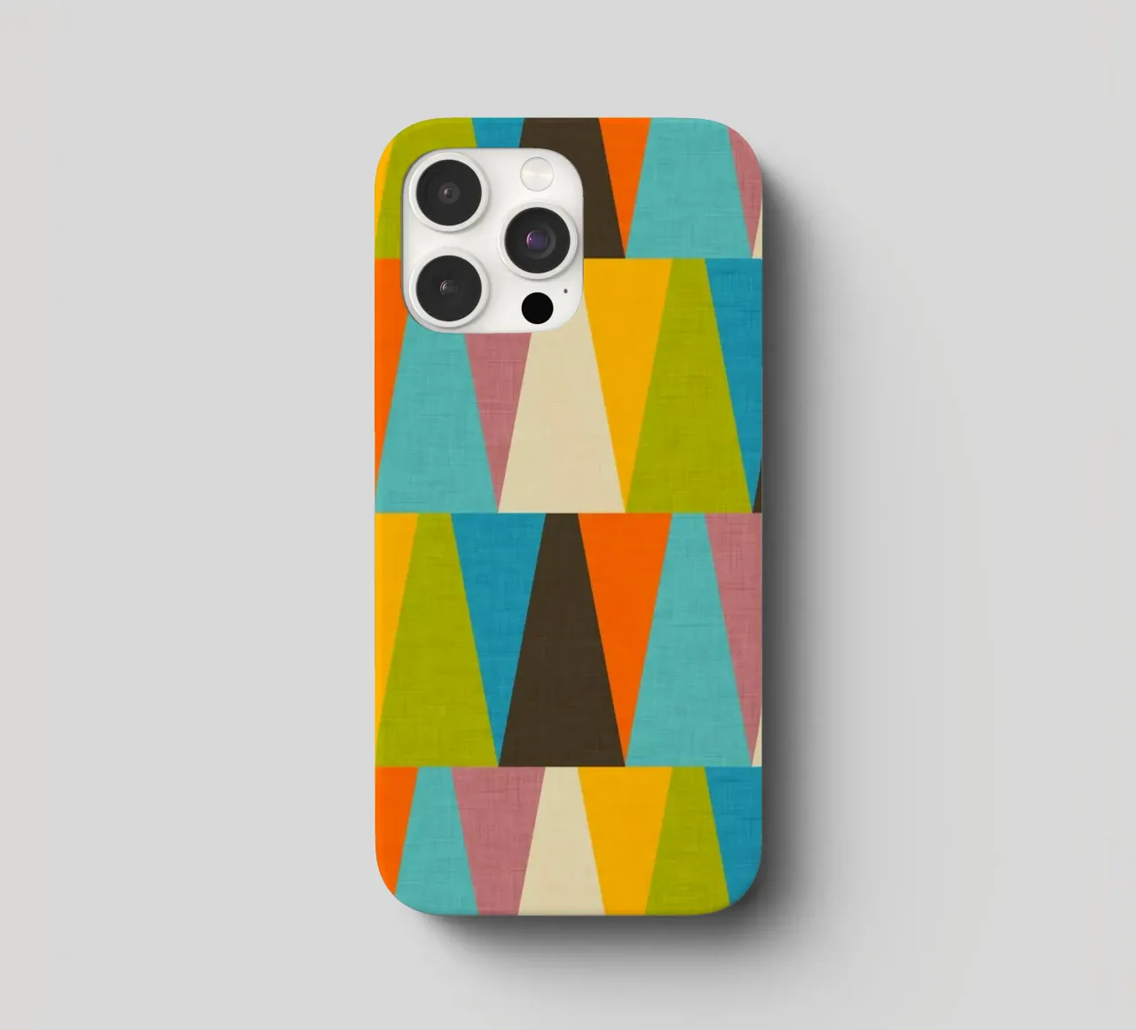 Retro Color Block Triangle Color Happy iphone case by susanacosta