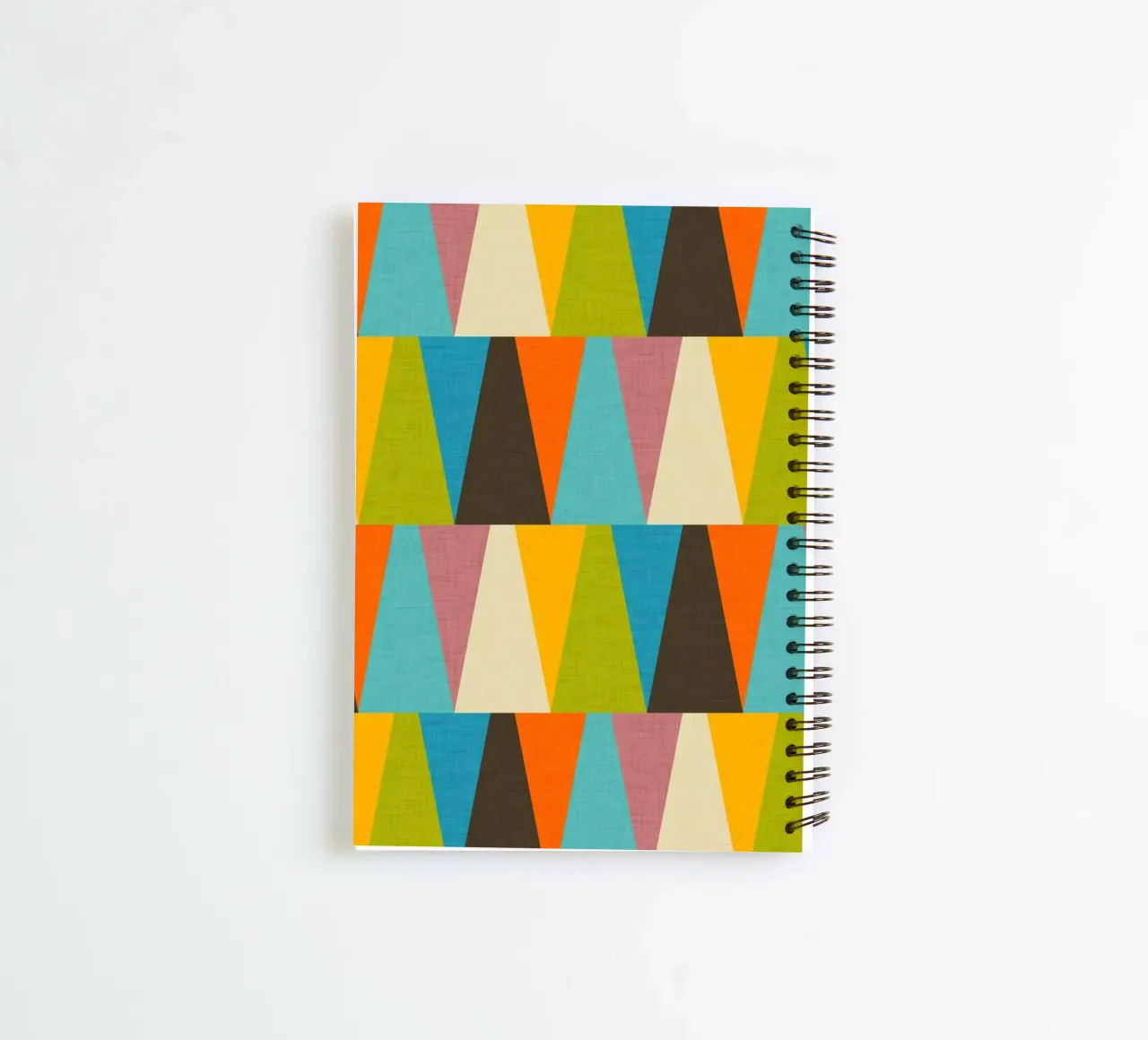 Retro Color Block Triangle Color Happy spiral notebook by susanacosta