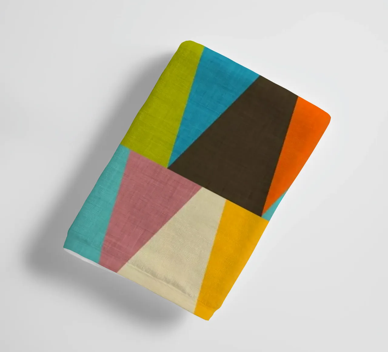 Retro Color Block Triangle Color Happy towel by susanacosta