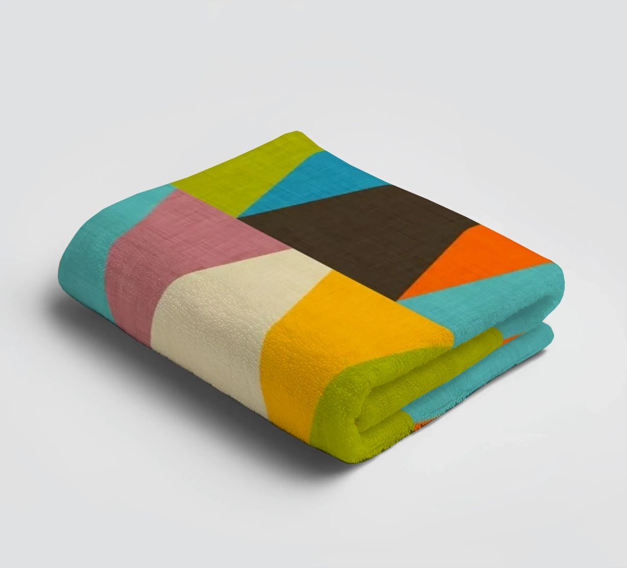 Retro Color Block Triángulo Color Happy toalla de baño de susanacosta