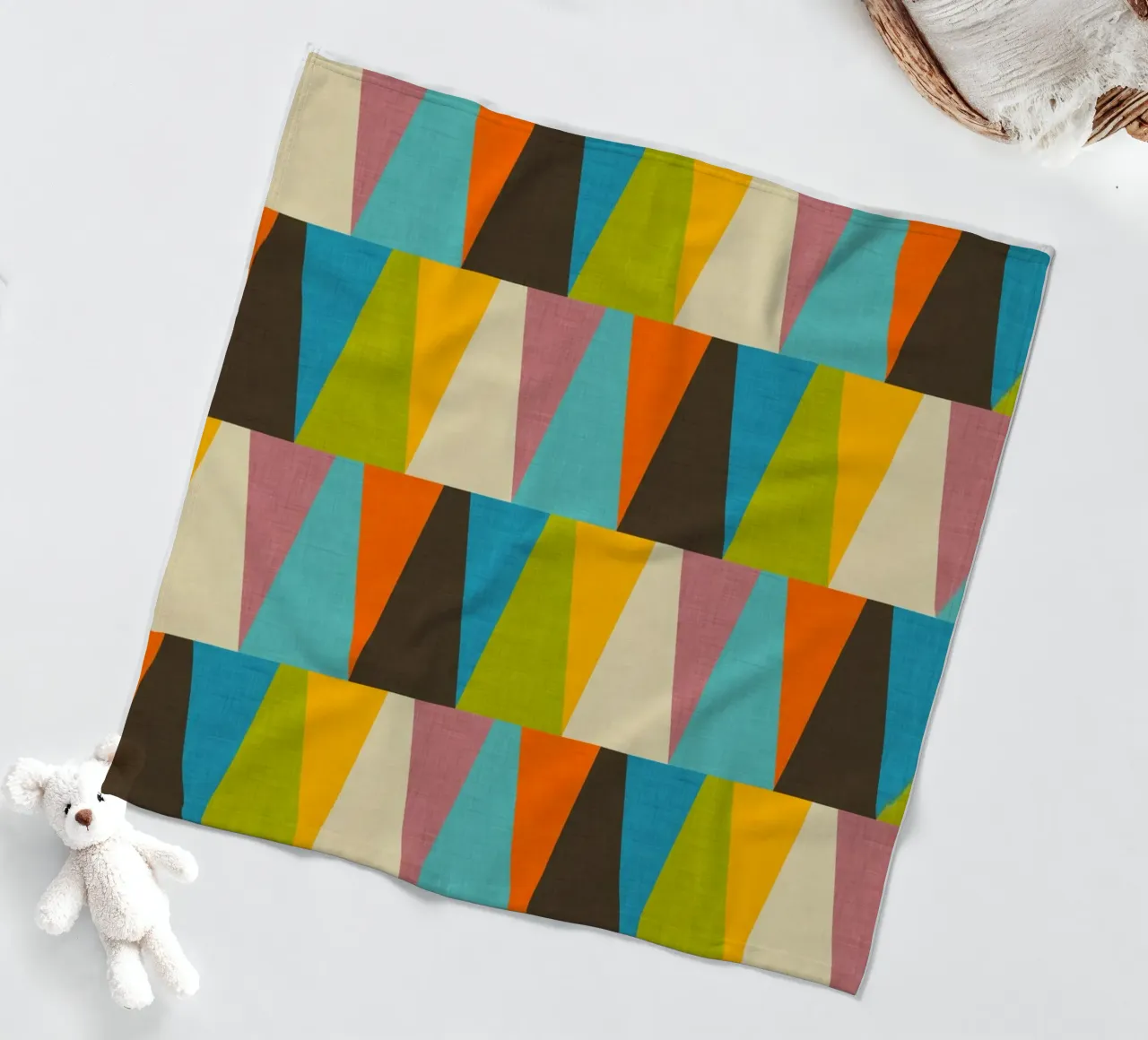 Rétro Color Block Triangle Color Happy plaid polaire de susanacosta