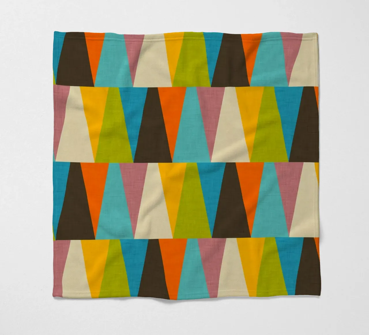 Retro Color Block Triangle Color Happy fleece blanket by susanacosta