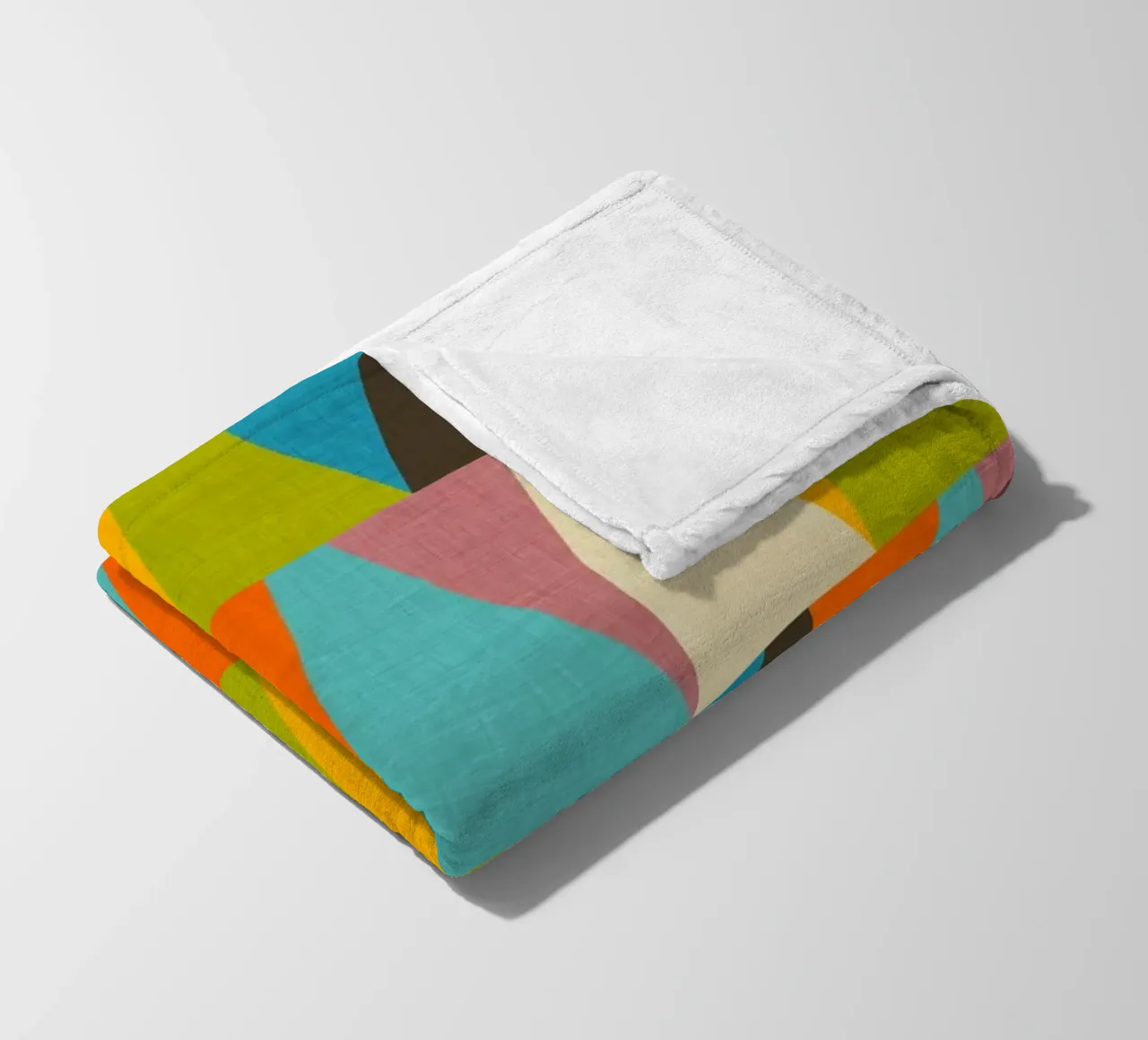Retro Color Block Triangle Color Happy fleece blanket by susanacosta