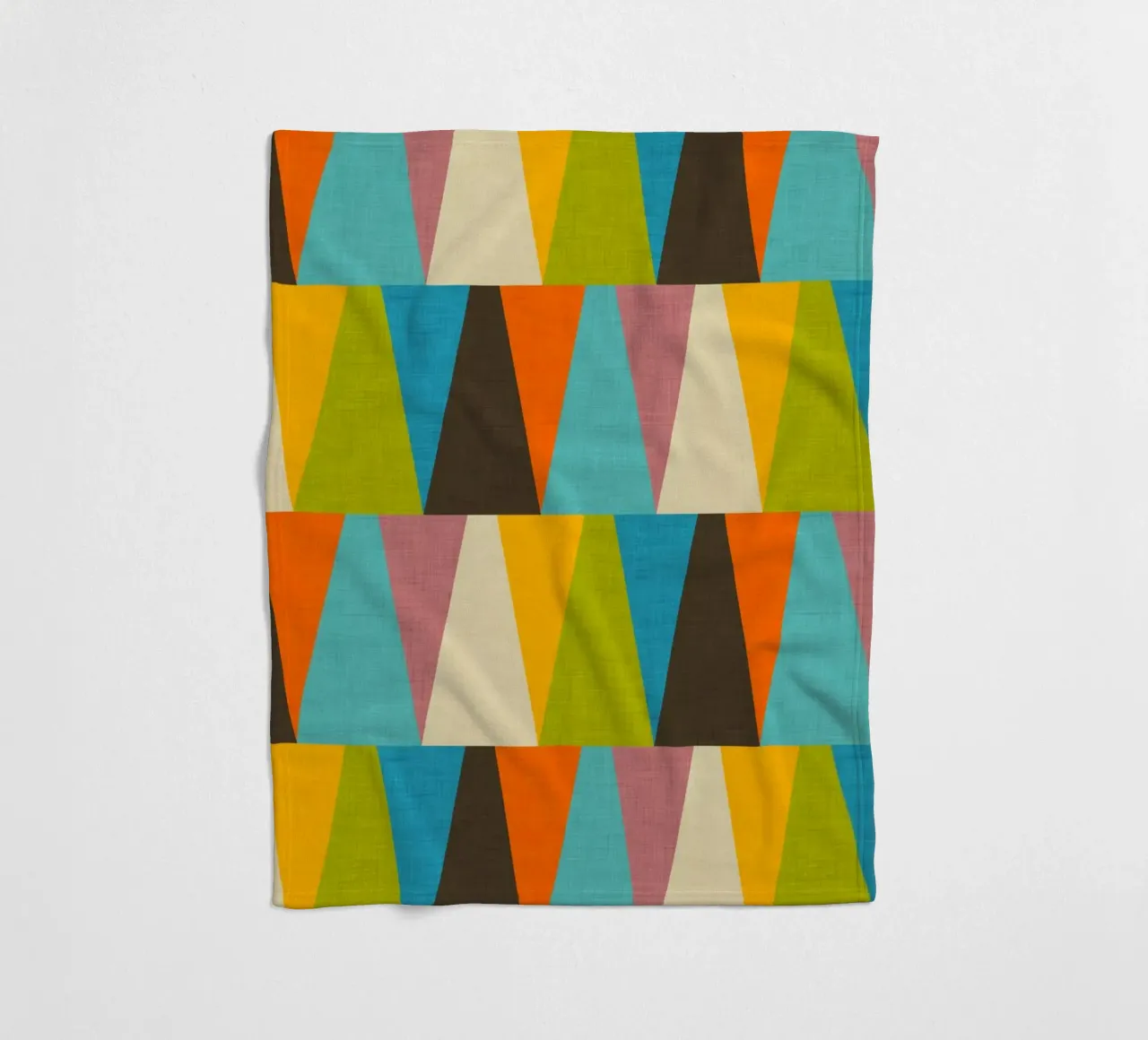 Retro Color Block Triangle Color Happy fleece blanket by susanacosta