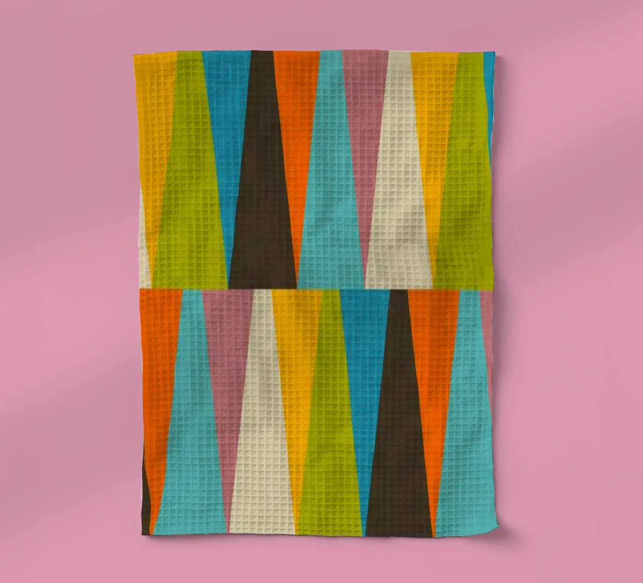 Rétro Color Block Triangle Color Happy torchon de susanacosta