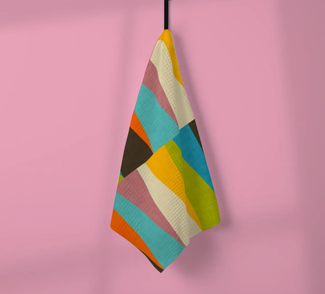 Rétro Color Block Triangle Color Happy torchon de susanacosta