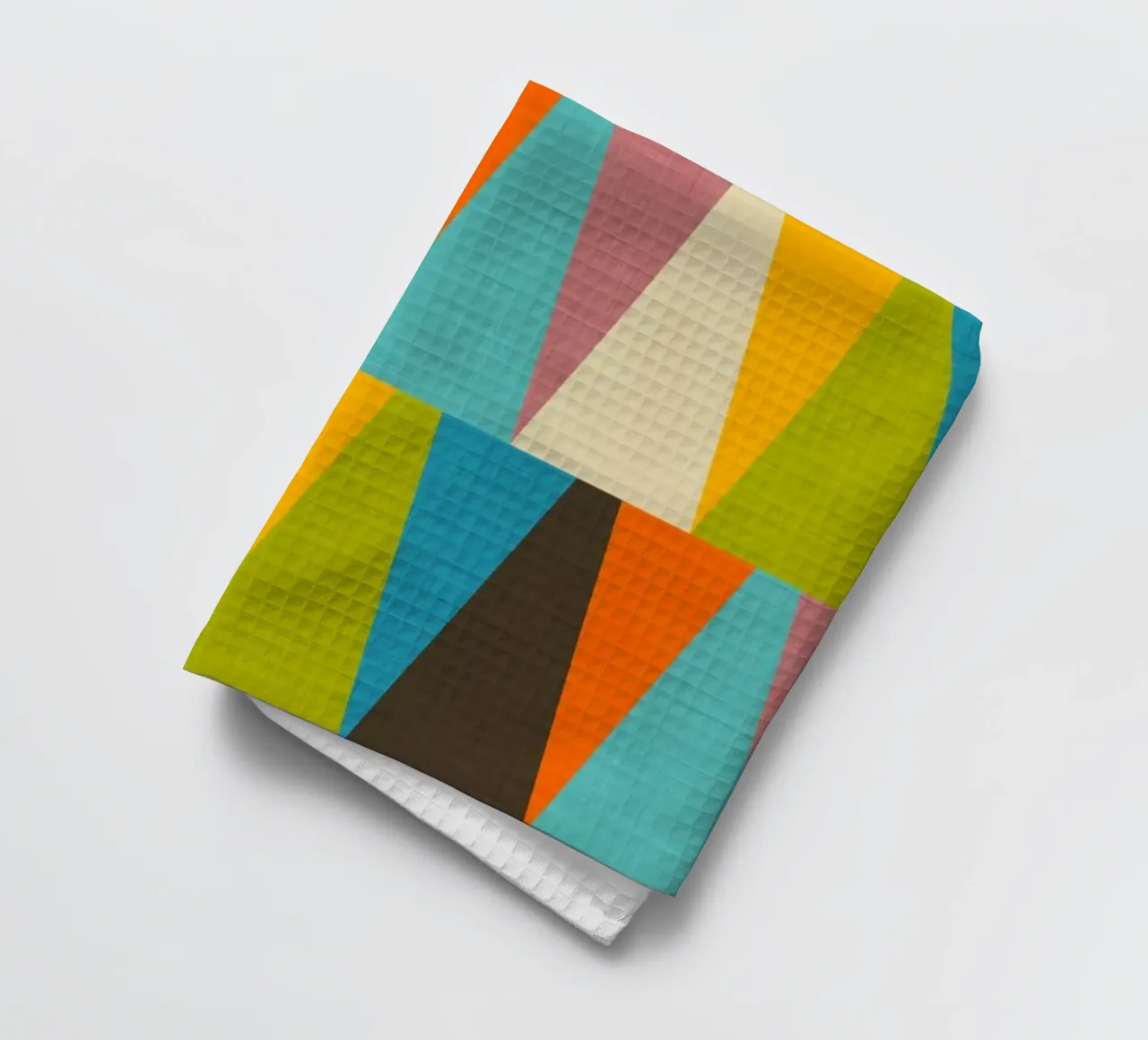 Rétro Color Block Triangle Color Happy torchon de susanacosta