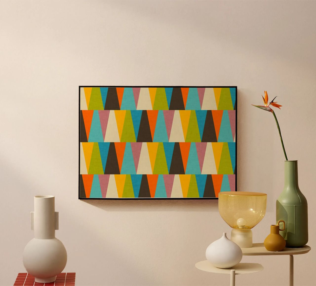 Retro Color Block Triángulo Color Happy metacrilato de susanacosta