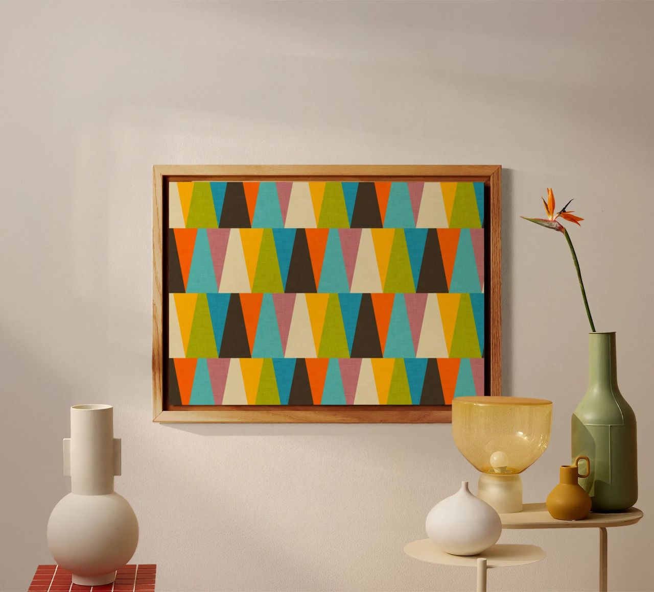 Rétro Color Block Triangle Color Happy alu dibond de susanacosta