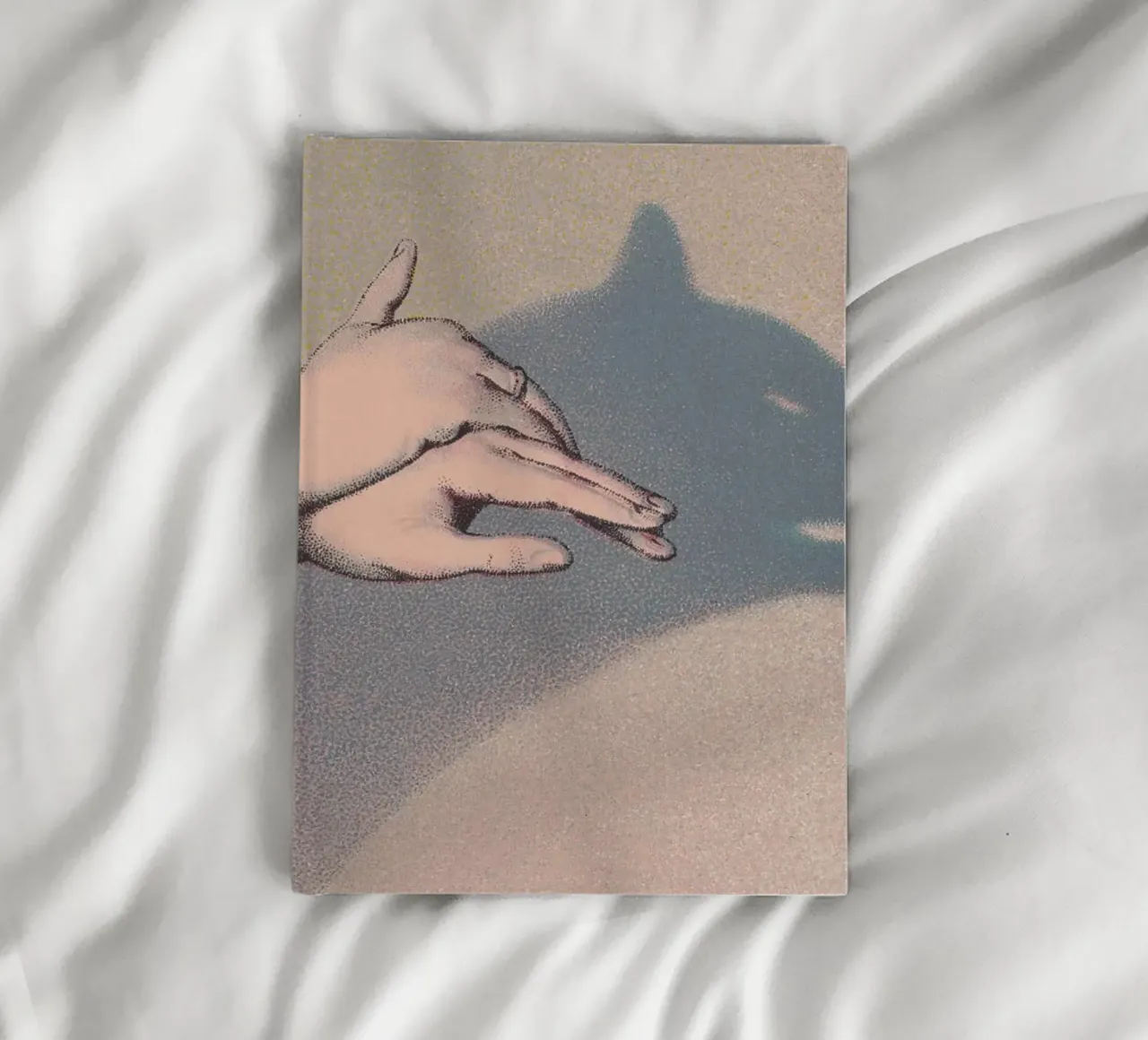 Hands Shadow Play Creating a Wolf, Vintage Art notebook by Vibrant Vintage Prints