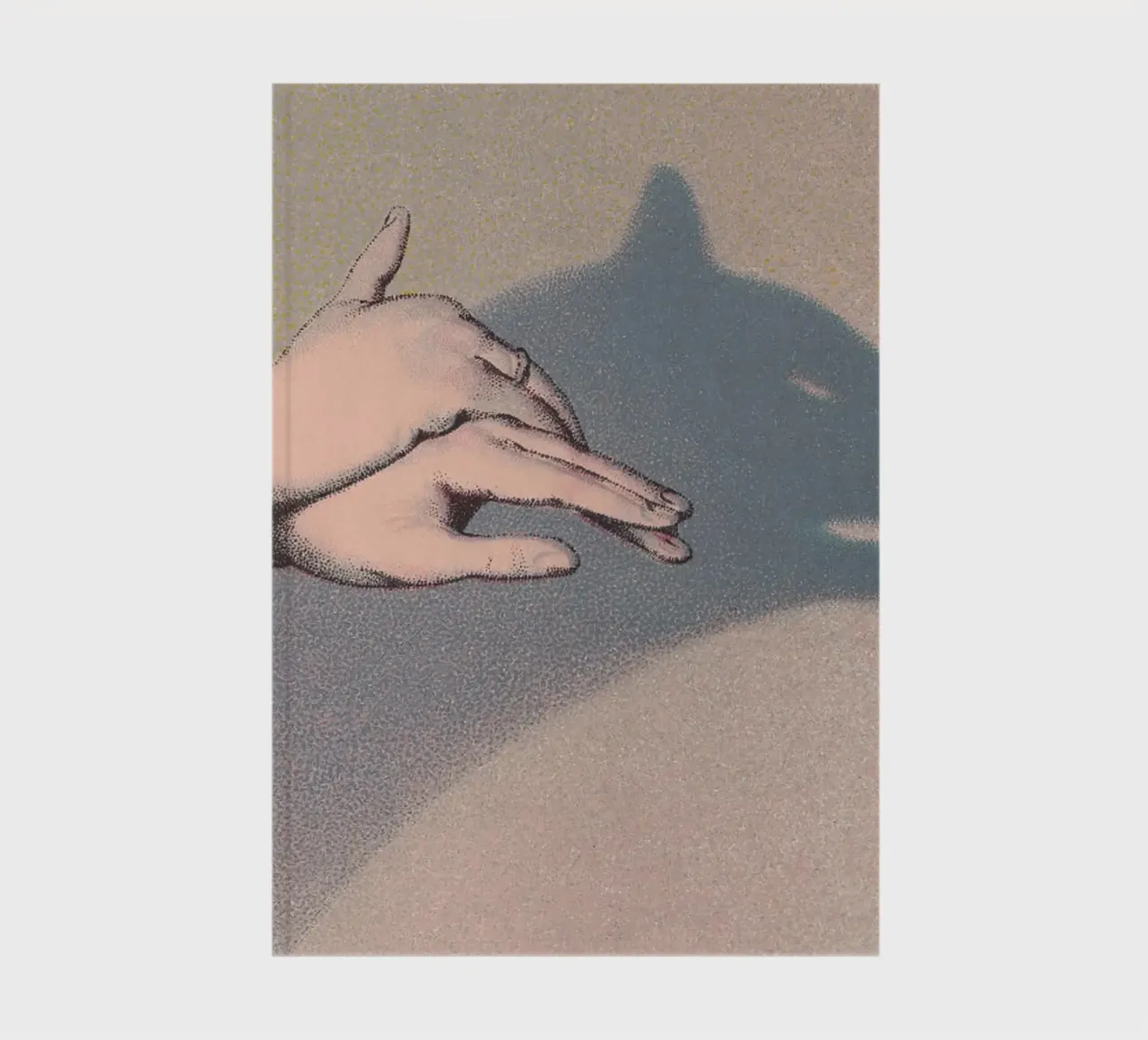 Hands Shadow Play Creating a Wolf, Vintage Art notebook by Vibrant Vintage Prints