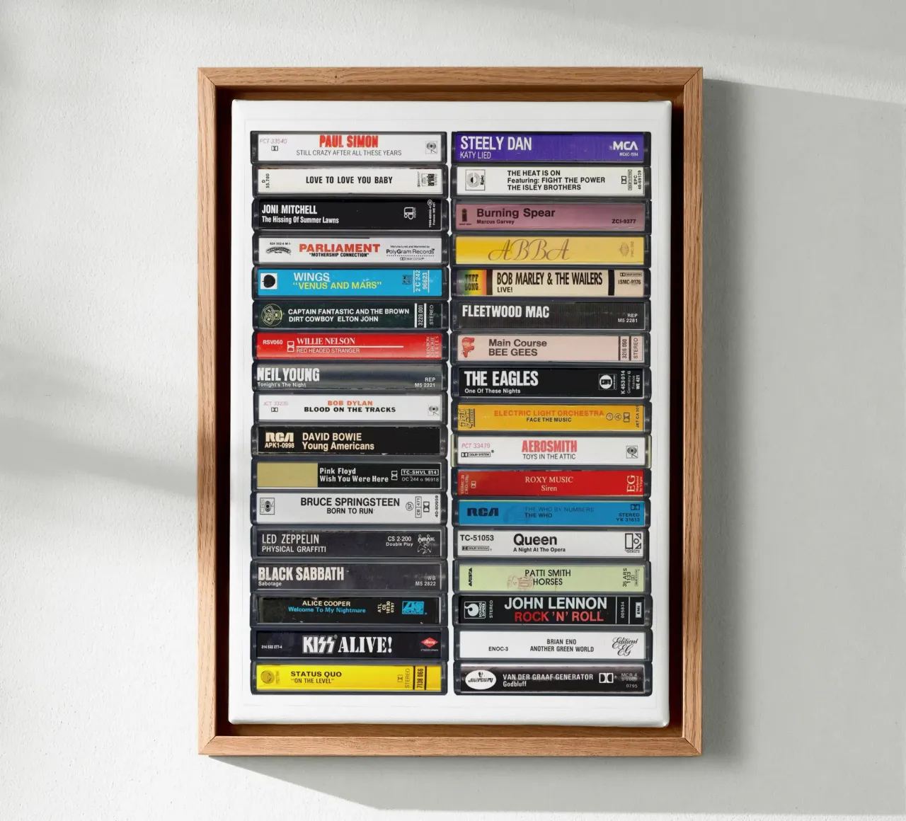 Musica del 1975 - Idea regalo per il 50° compleanno - Nato nel 1975 tela con Cornice a cassetta da MrMustardPrints
