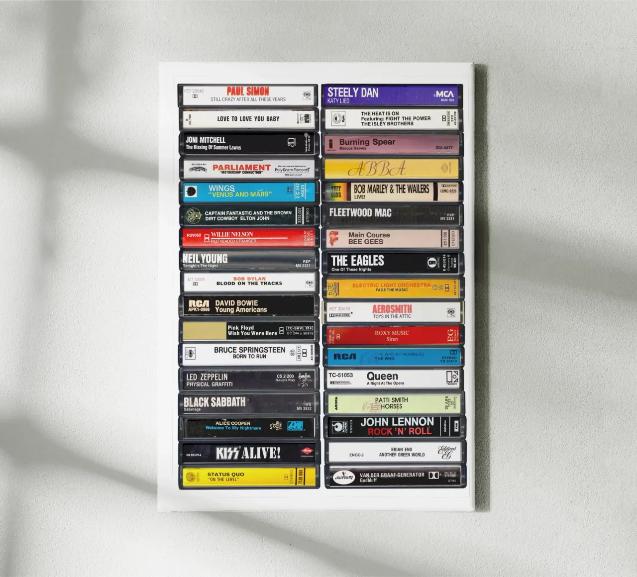 Musica del 1975 - Idea regalo per il 50° compleanno - Nato nel 1975 tela con Cornice a cassetta da MrMustardPrints
