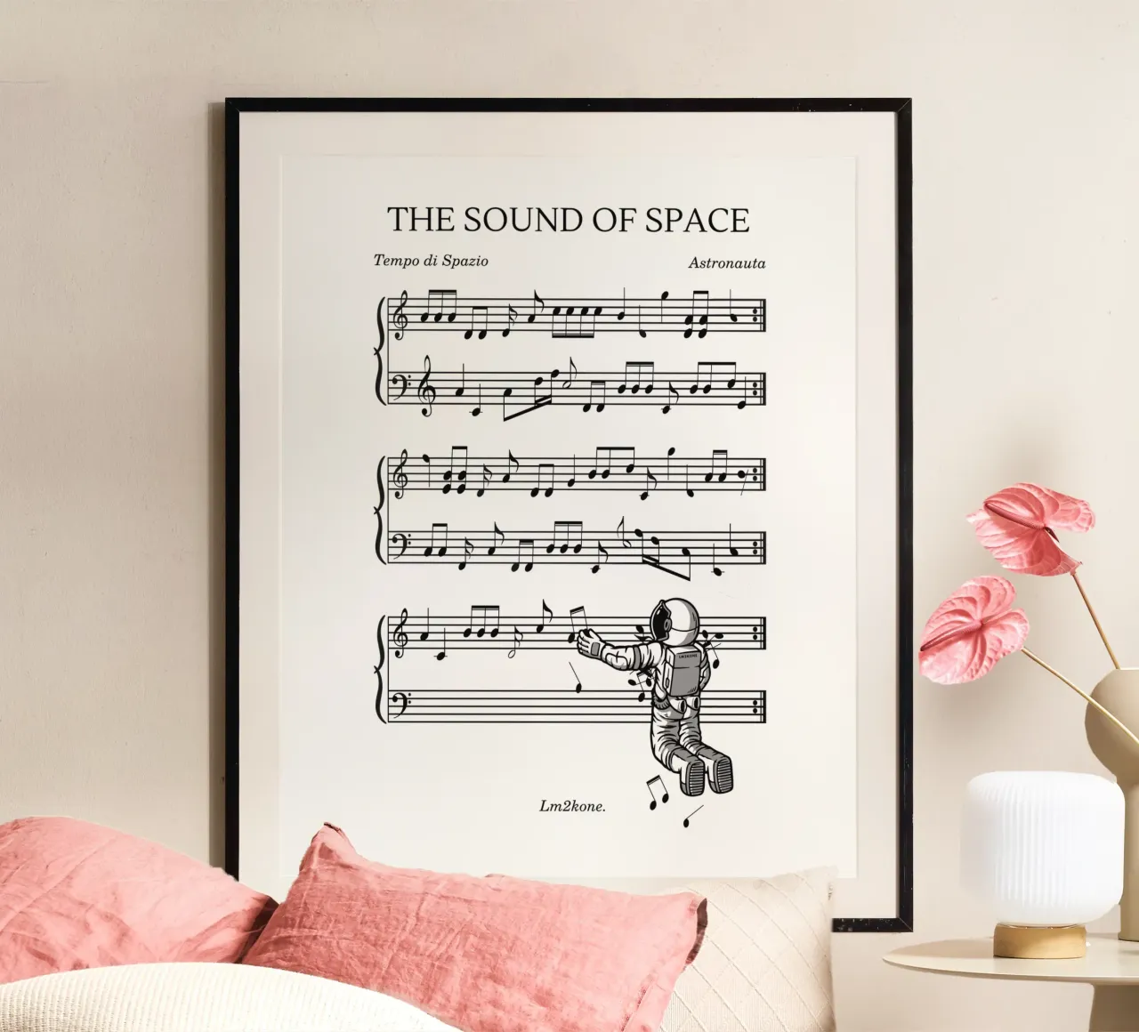 Il suono dello spazio poster con telaio in plastica da LM2KONE