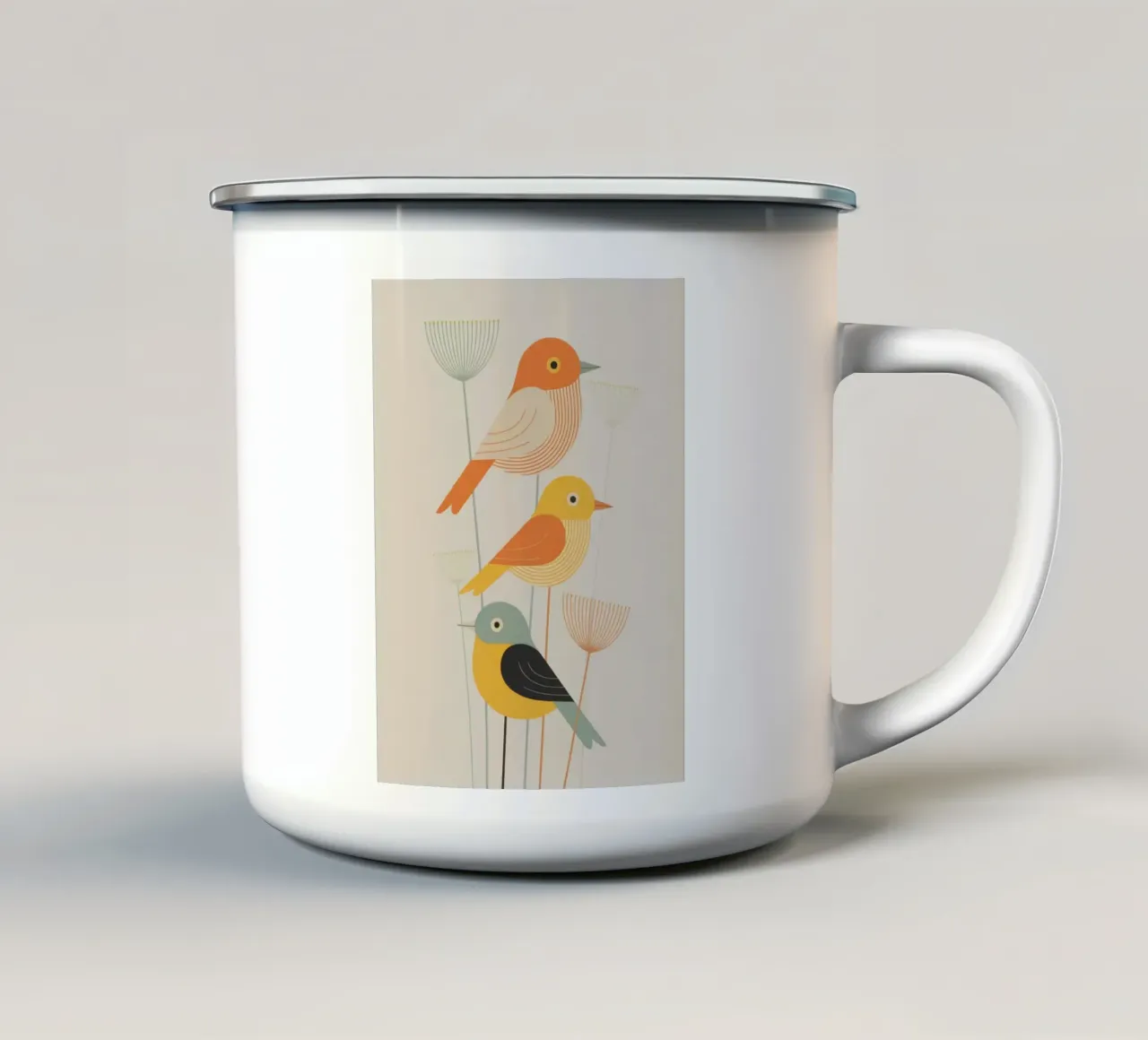 Autumn Birds Retro Art Print tazza in smalto da 20 Farben