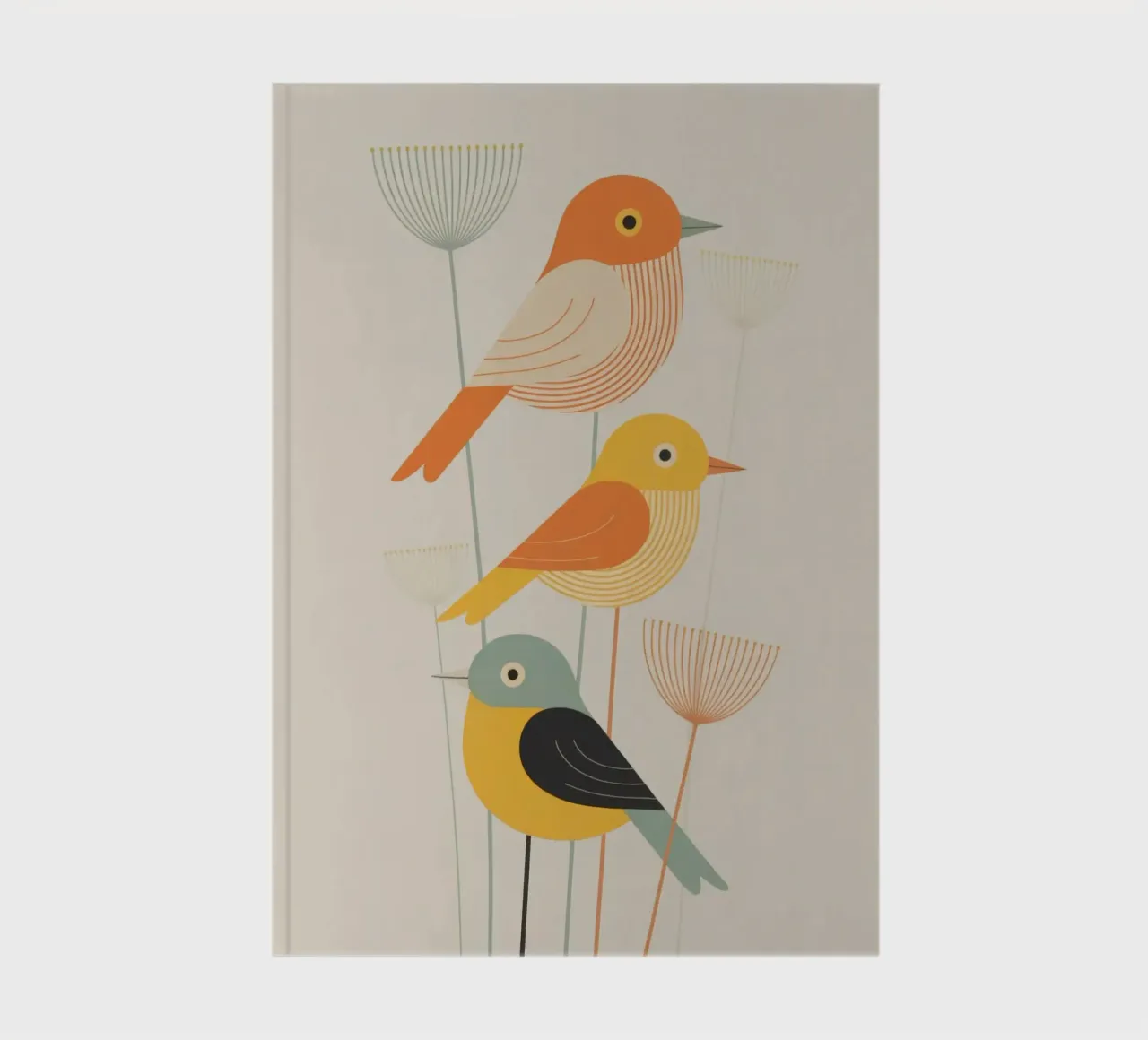 Autumn Birds Retro Art Print notebook by 20 Farben