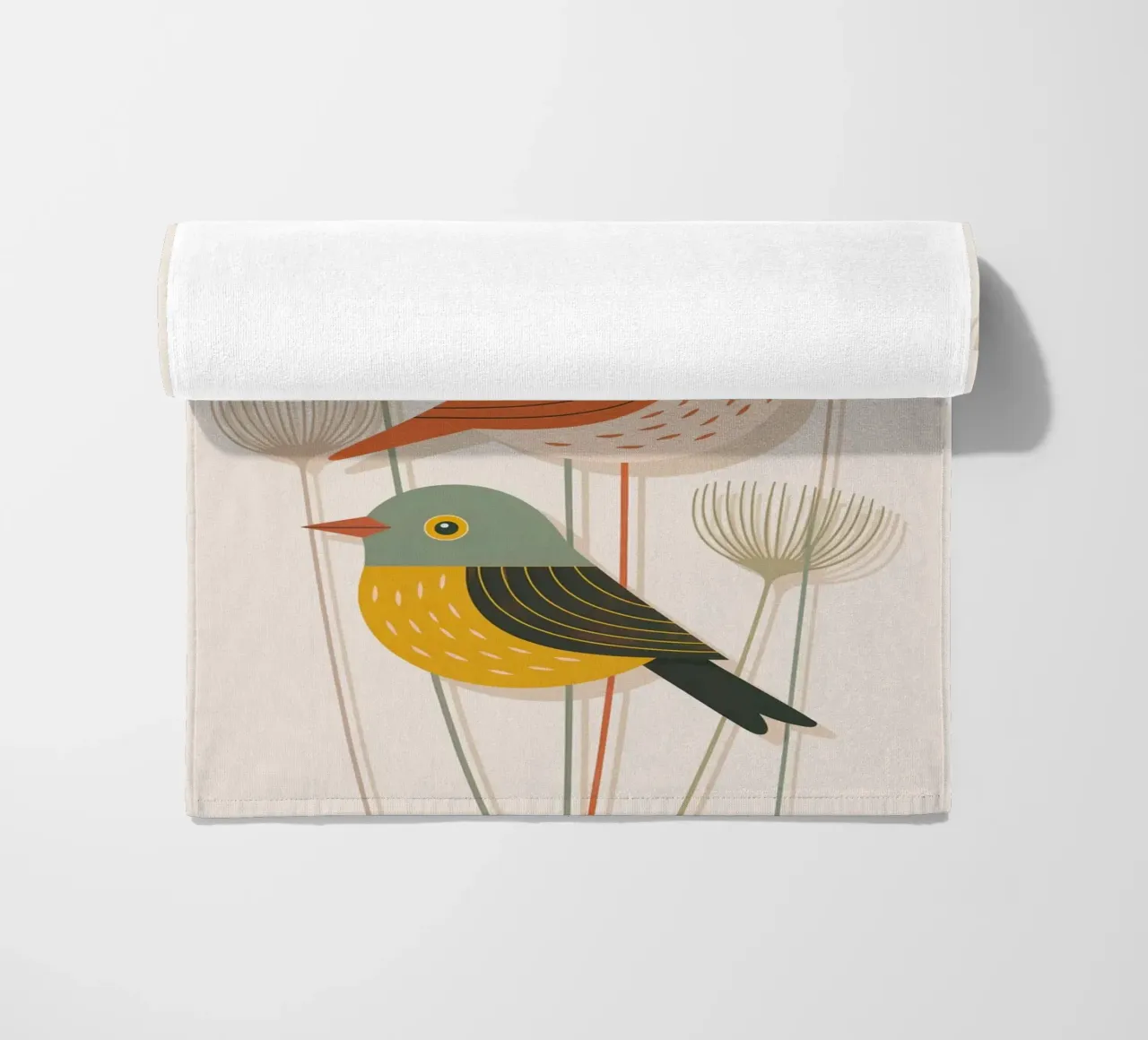 Autumn Birds Retro Art Print telo mare da 20 Farben