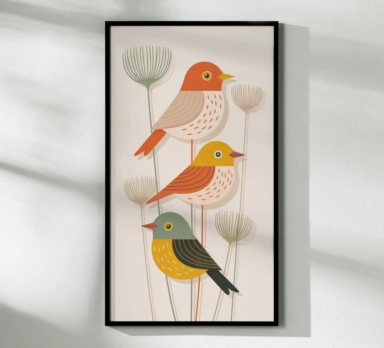 Autumn Birds Retro Art Print carta hahnemühle da 20 Farben