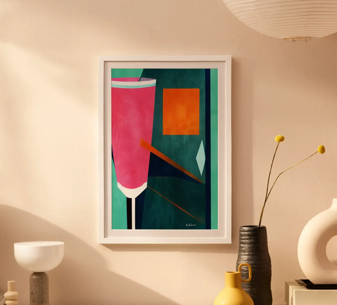 Mon Petite Crement Rosé poster con telaio in plastica da Bo Anderson
