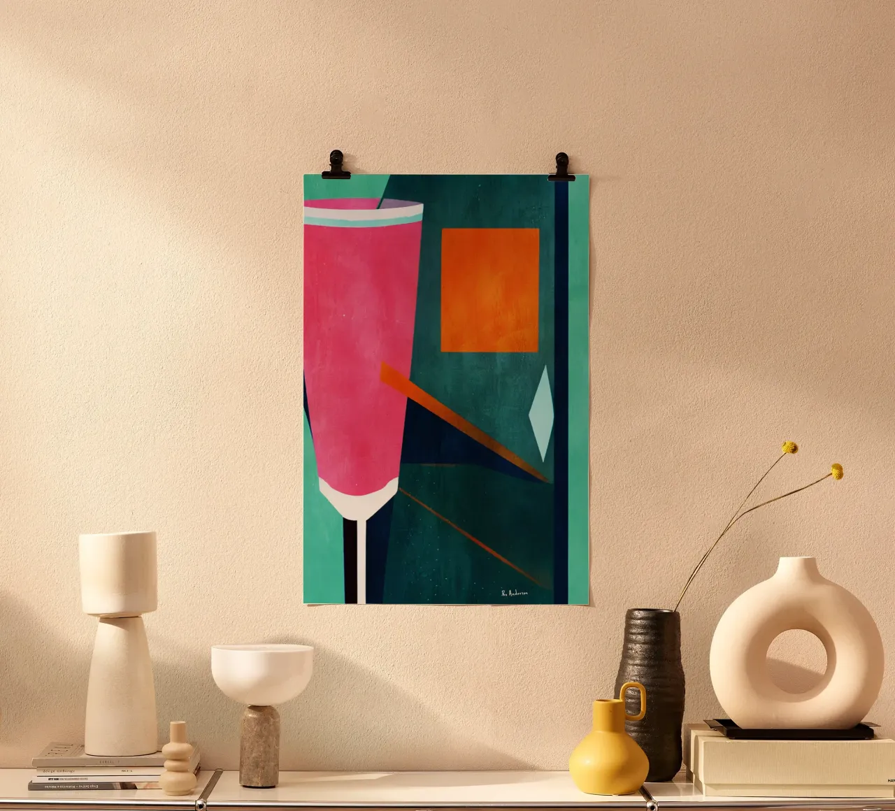 Mon Petite Crement Rosé poster con telaio in plastica da Bo Anderson