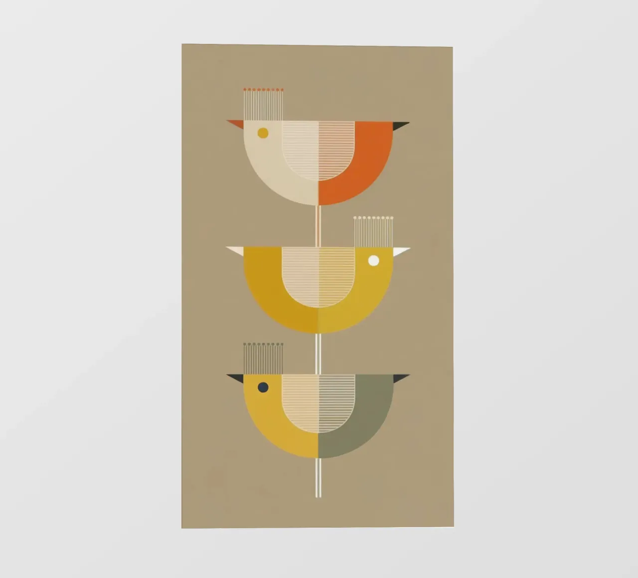 BIRD TRIO - Retro Style telo in pvc da 20 Farben