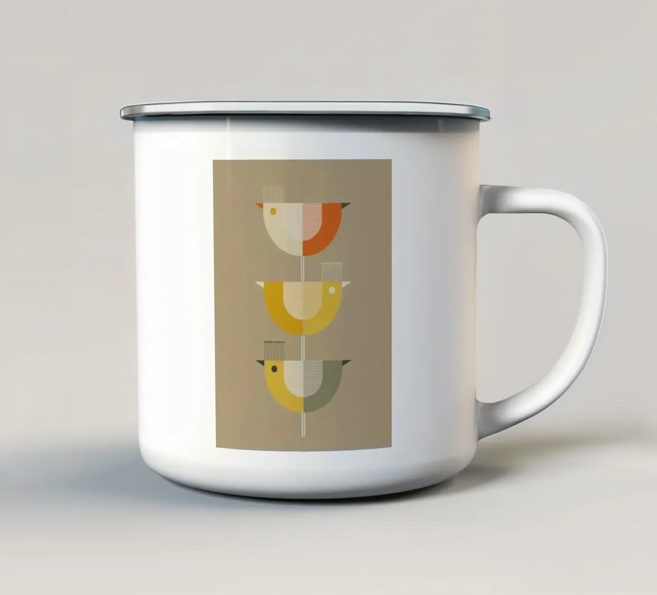 BIRD TRIO - Retro Style tazza in smalto da 20 Farben