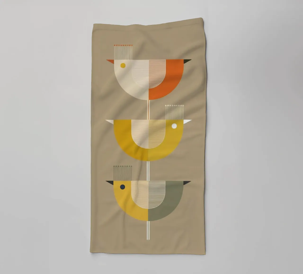 BIRD TRIO - Retro Style asciugamano da bagno da 20 Farben