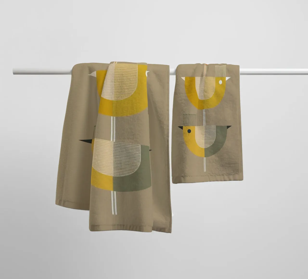 BIRD TRIO - Retro Style asciugamano da bagno da 20 Farben