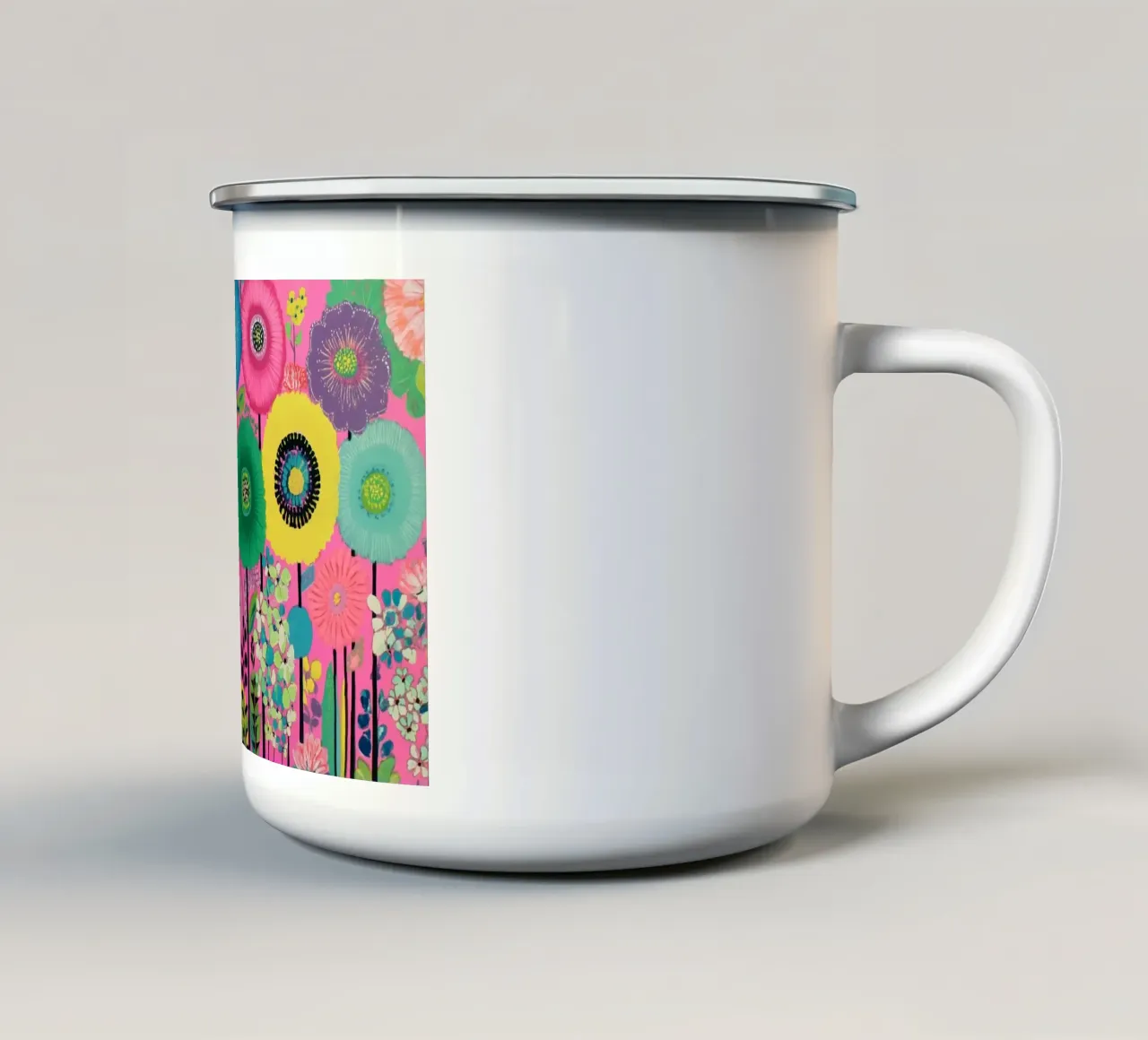 Potenza dei fiori in rosa tazza in smalto da Carinaprint