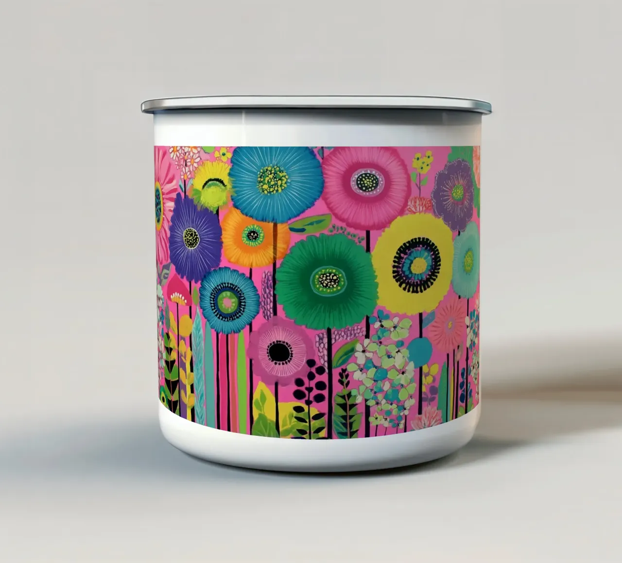 Potenza dei fiori in rosa tazza in smalto da Carinaprint