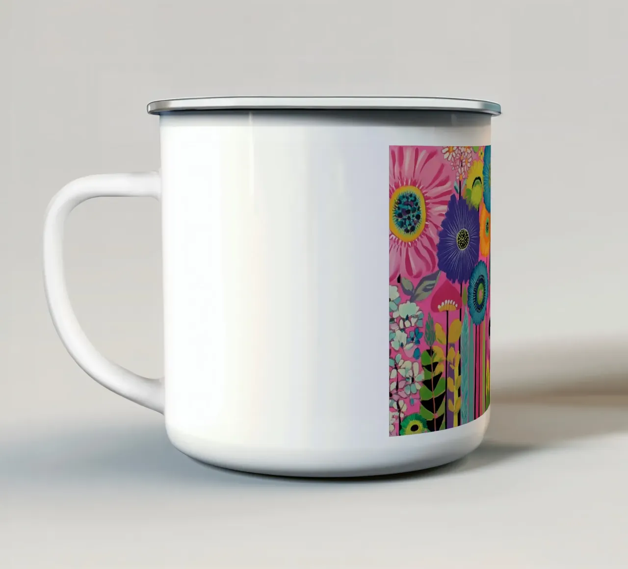 Potenza dei fiori in rosa tazza in smalto da Carinaprint