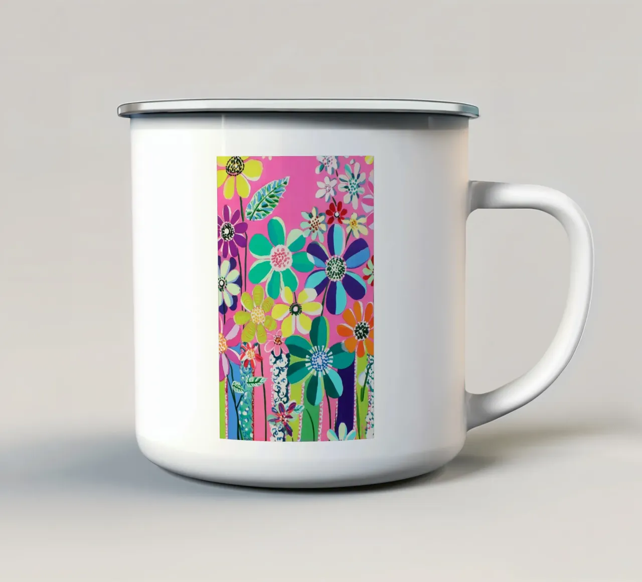 Varietà di fiori estivi tazza in smalto da Carinaprint