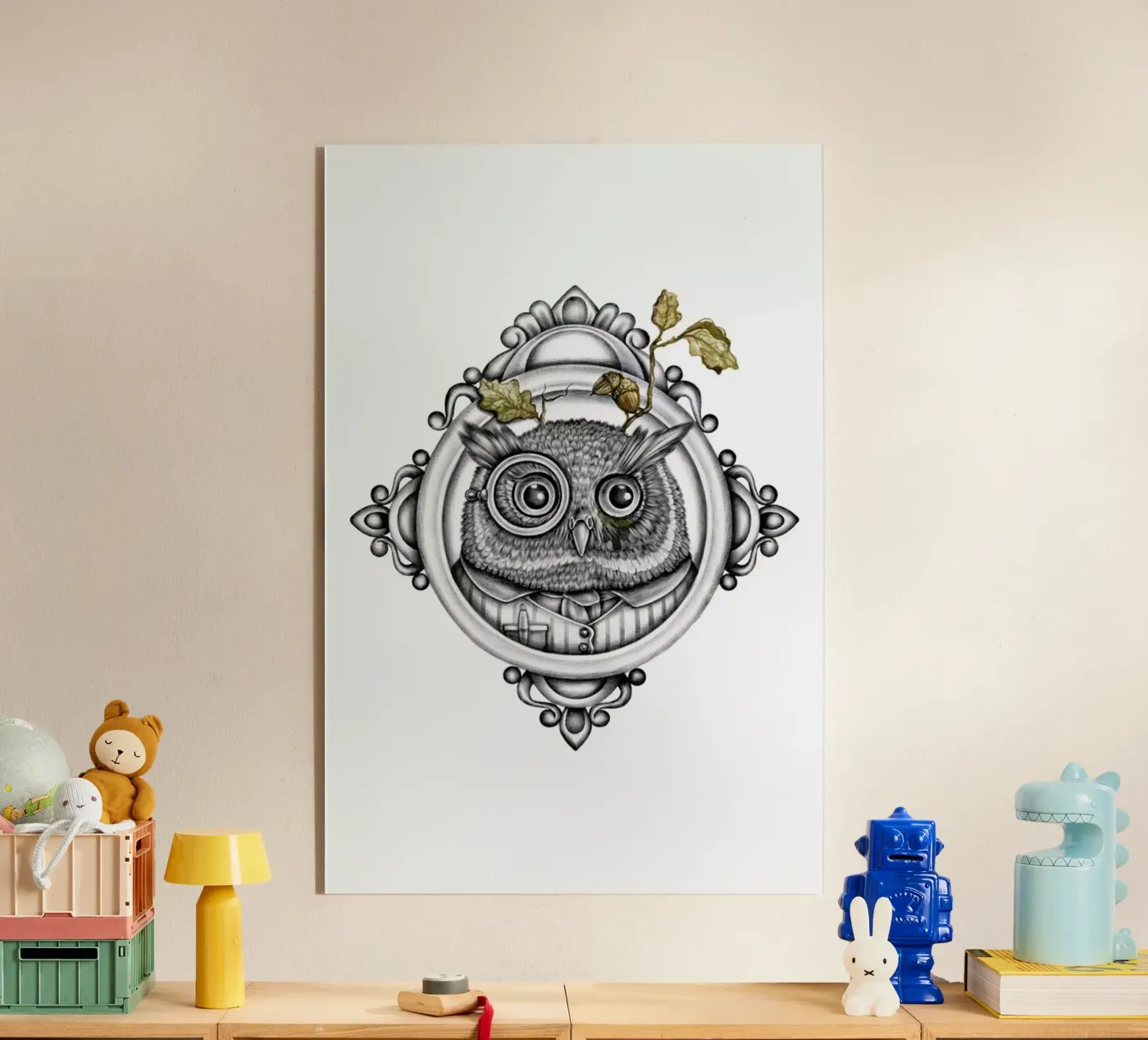 Owl Acryl-Glas von Maria Vdovichenko