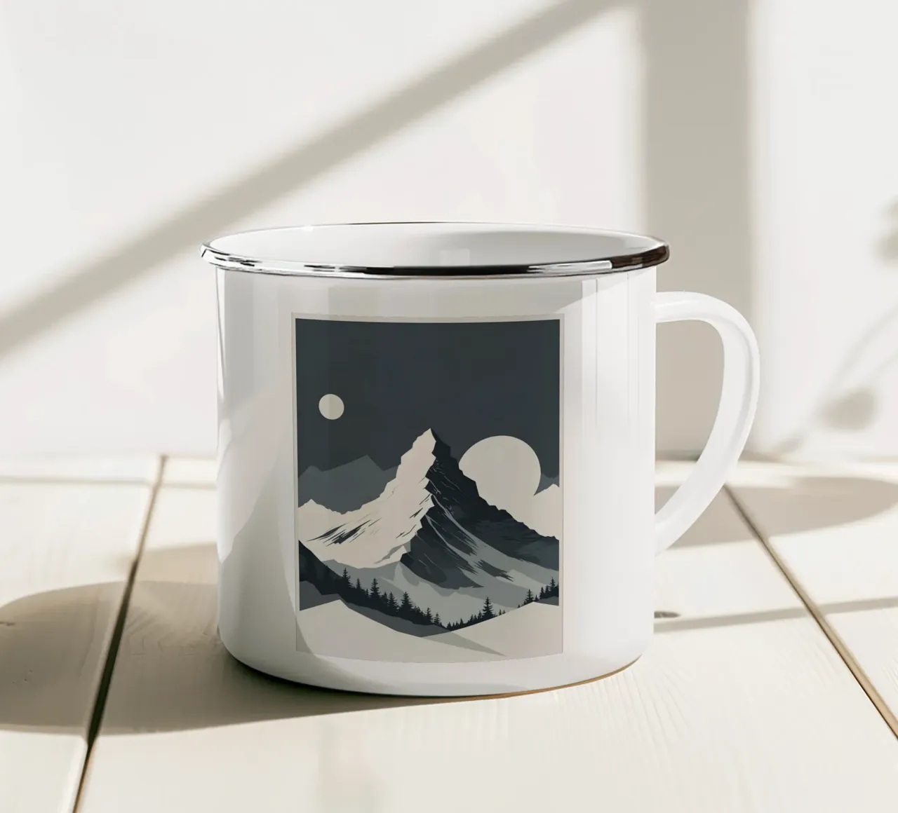 Silhouette di una singola vetta tazza in smalto da LIFESTYLE OBJECTS