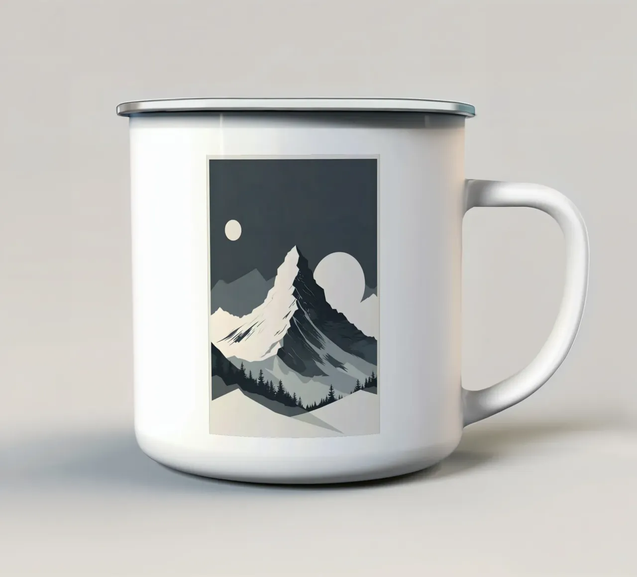 Silhouette di una singola vetta tazza in smalto da LIFESTYLE OBJECTS