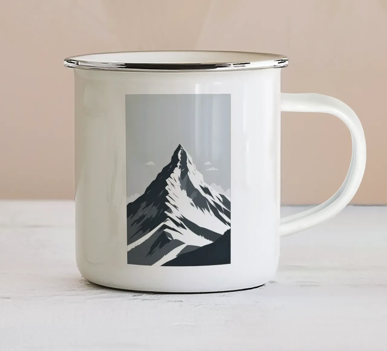 Silhouette di una singola vetta tazza in smalto da LIFESTYLE OBJECTS