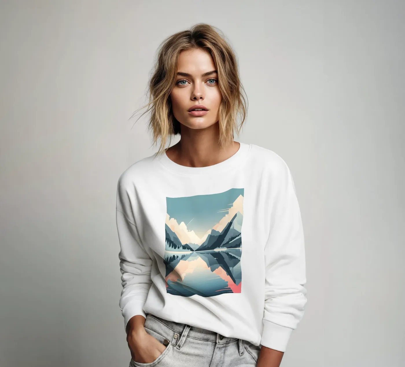 Mountain reflection sweatshirt by LIFESTYLE OBJECTS