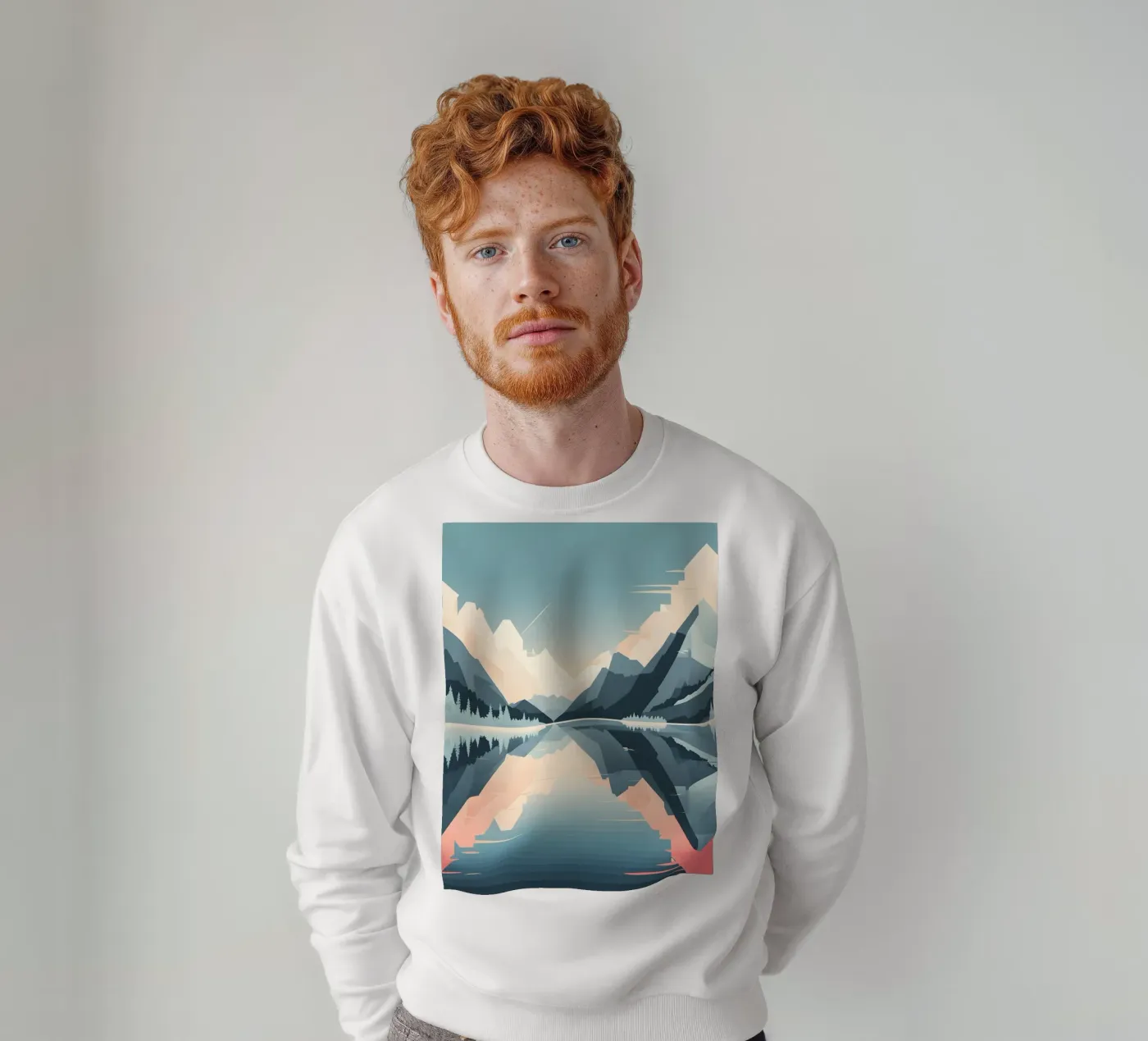 Mountain reflection sweatshirt by LIFESTYLE OBJECTS