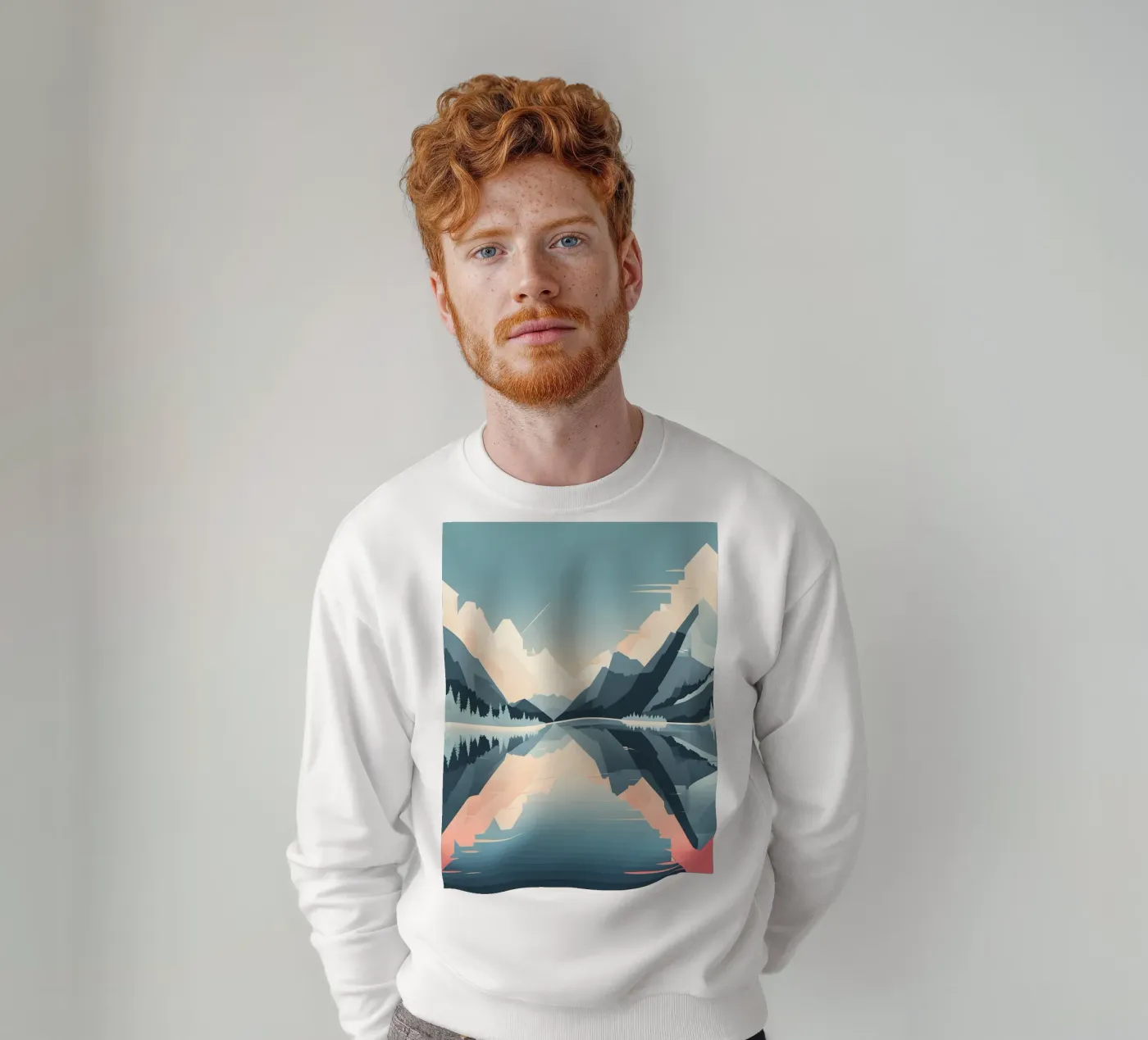 Mountain reflection sweatshirt by LIFESTYLE OBJECTS