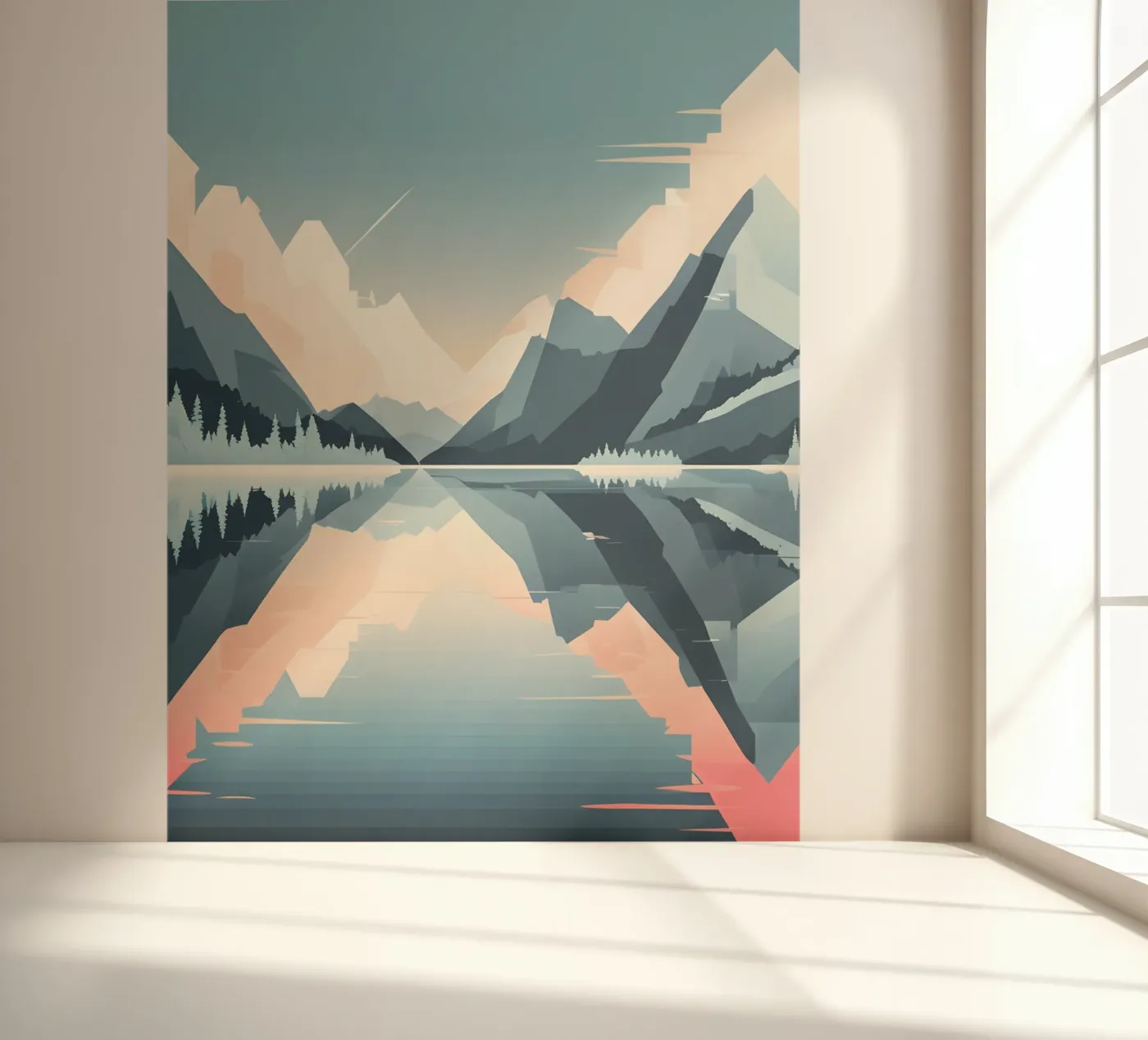 Bergreflectie fotobehang van LIFESTYLE OBJECTS