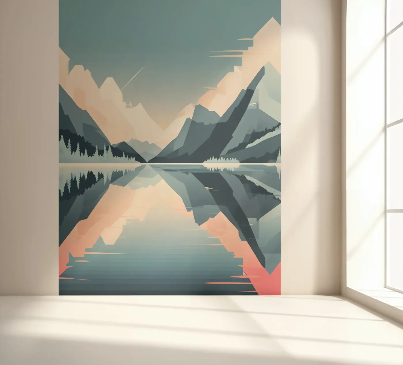 Mountain reflection fotobehang van LIFESTYLE OBJECTS