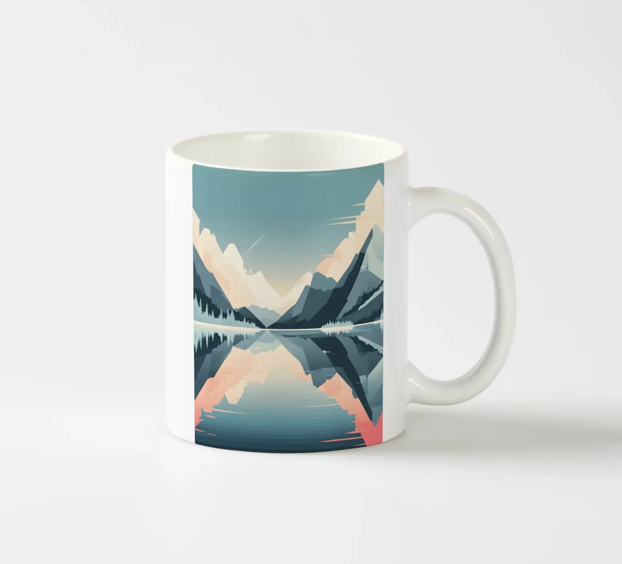 Mountain reflection ceramic mug by LIFESTYLE OBJECTS