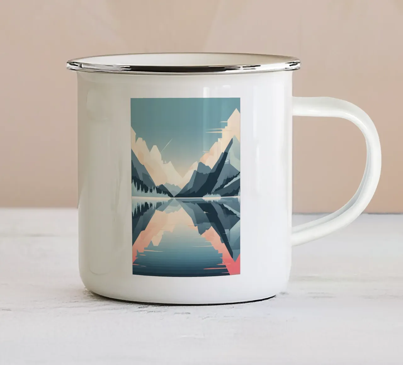 Riflessione sulle montagne tazza in smalto da LIFESTYLE OBJECTS